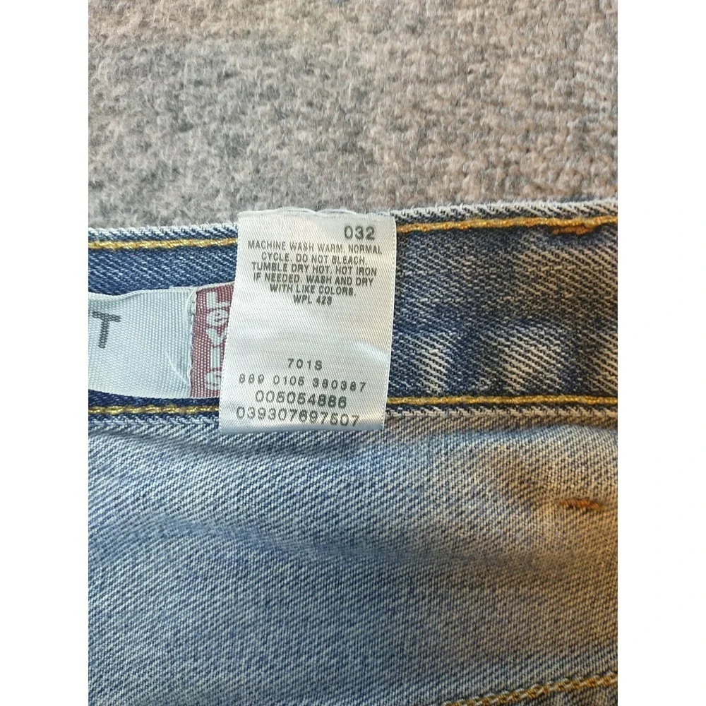 Levis 505 Regular Fit Jeans Mens 38x29 Light Wash Blue Straight Leg Denim Cotton